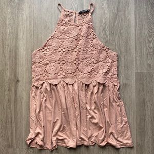 NWOT Doe & Rae Halter tank top Blush Size Large
